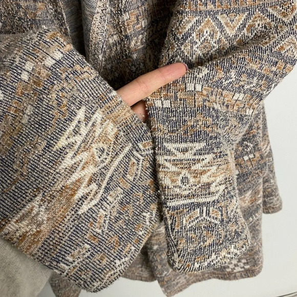 LUCKY Brand Cotton-Linen Tweed Aztec  Print Cardigan Size Large - Picture 6 of 9